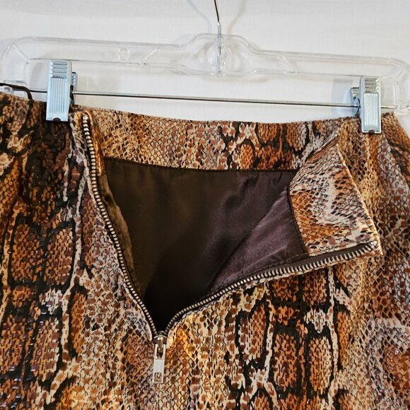 Faux Snakeskin Silk Line Mini Skirt SMALL - Picture 4 of 15